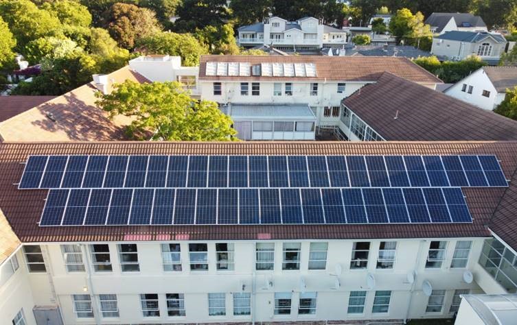 Solar panels on roof