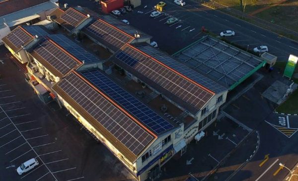 Solar panels on roof