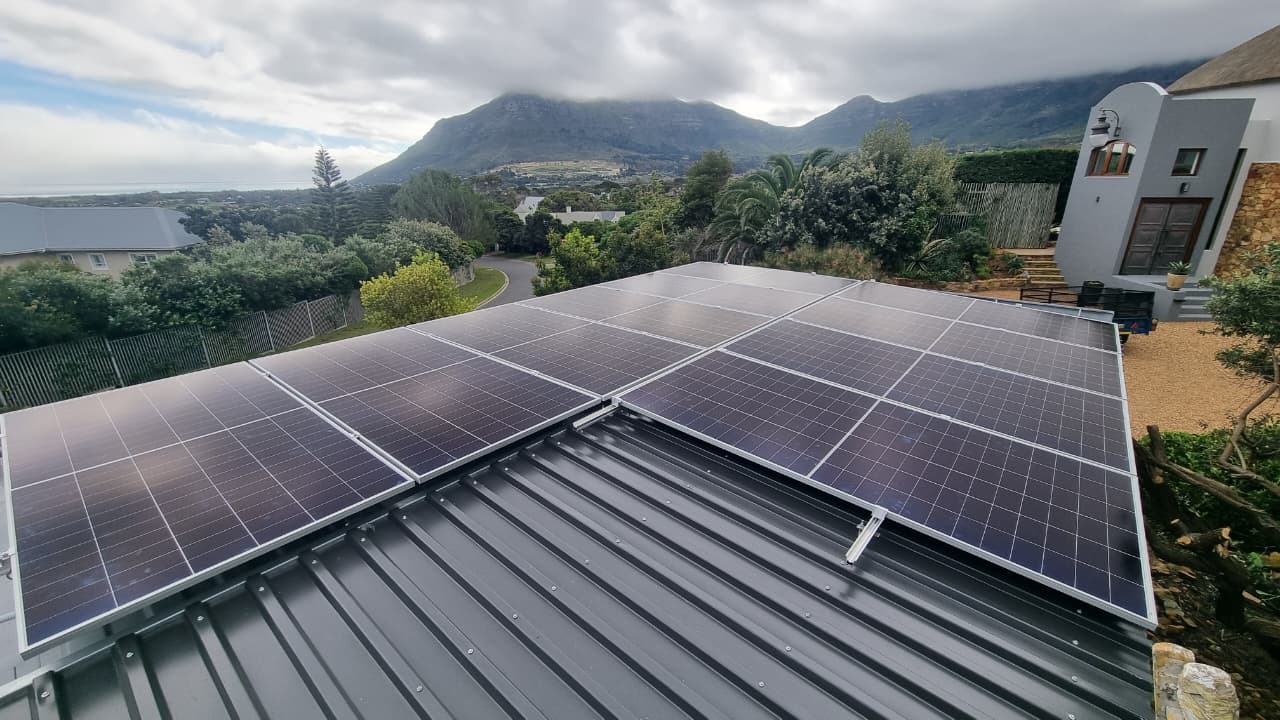 solar panels mounted on a roof